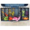 Image 2 : Fishing Tackle Box with Lures, Reel, and Hooks, and More