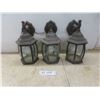 Image 1 : Three Exterior Lantern-Style Light Fixtures with LED Bulbs