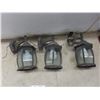 Image 4 : Three Exterior Lantern-Style Light Fixtures with LED Bulbs