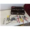 Toolbox with Pipe Wrenches; Tin Snips; Driver Bits; Tire Gauge; Vise-Grips; Wrenches; and More