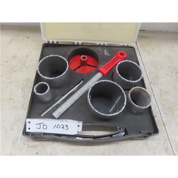 Eight-Piece Carbide-Grit Hole Saw Set — Case Missing Clasp