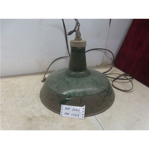 Industrial Pendant Light with Enamel Shade, 18" Diameter — Bulbs Broken Inside