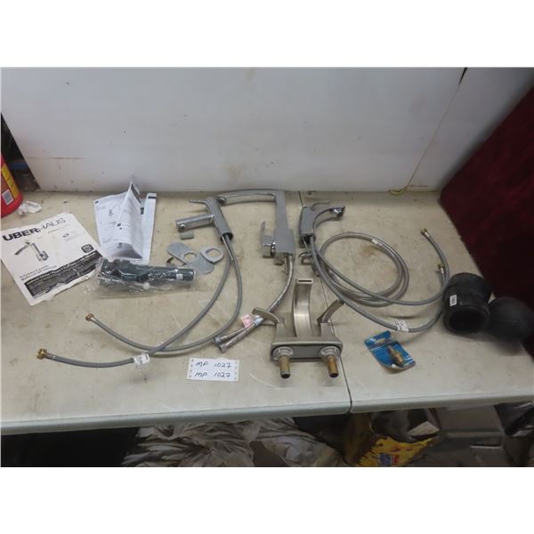 Four Used Faucets; Water Filters; Drain Assembly +