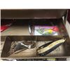 Image 4 : Metal Tackle Box with Assorted Fishing Tackle—Lures, Weights, Line, Hooks, and More.
