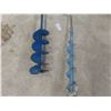 Image 3 : Two Manual Ice Augers (One Missing Cutting Blade), Logging Hook and Broom.