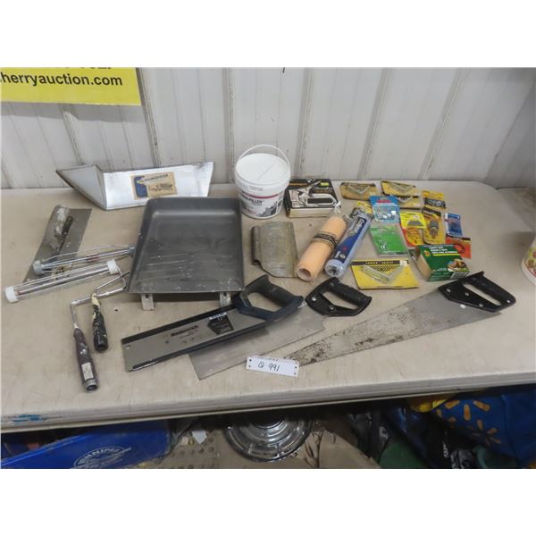 Paint Tray; Roller Cages and Refills; Back Saws; Carpet Tape; Redi-Fusor; Heavy-Duty Stapler; and