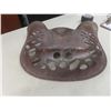 Image 4 : Cast Tractor Seat with Wood Crate, Approx. 12" X 24" X 16".