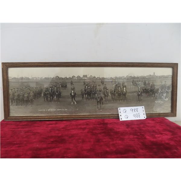Framed 1918 Military Photo 9   X 27  