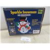 New Sparkle Snowman—Battery-Operated—Approx. 11" Tall with 20" Ground Stake.