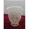 Image 7 : Vintage Fenton Hobnail Opalescent Ruffled Bowl, Moonstone Creamer and Footed Bud Vase