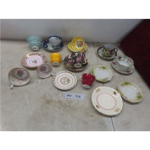 China Teacups and Misc Saucers: Royal Doulton, Paragon, Nippon, Paragon
