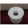 Image 11 : 3 Pieces Vintage Fenton Glass, Hobnail Opalescent Basket, Bud Vase and Candy Dish