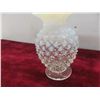Image 12 : 3 Pieces Vintage Fenton Glass, Hobnail Opalescent Basket, Bud Vase and Candy Dish