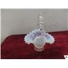 Image 4 : 3 Pieces Vintage Fenton Glass, Hobnail Opalescent Basket, Bud Vase and Candy Dish