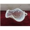 Image 8 : 3 Pieces Vintage Fenton Glass, Hobnail Opalescent Basket, Bud Vase and Candy Dish