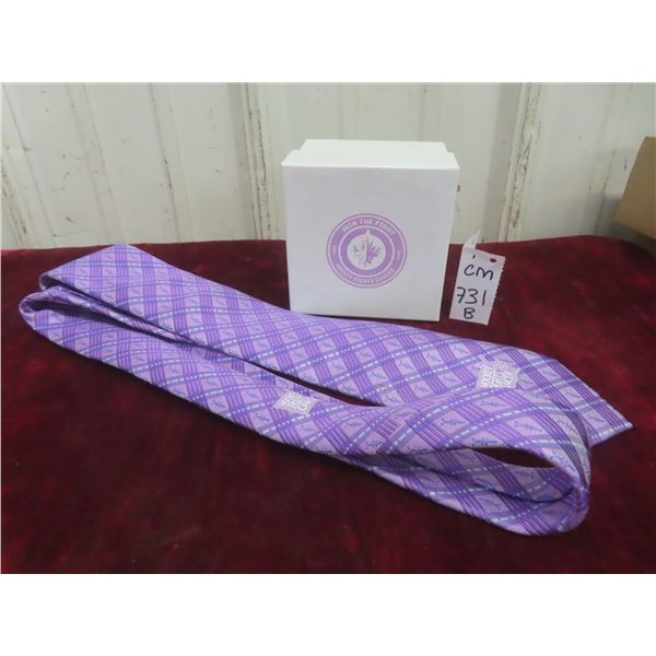 Ben Chiarot Winnipeg Jets Cancer-Awareness Worn Autographed Neck Tie