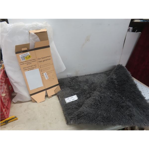 Approximately 68  x 48  Area Rug and Contour Memory Foam Pillow – New/Store Return