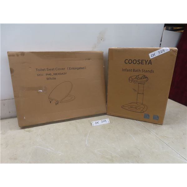 Elongated Toilet Seat and Infant Bath Stand – New/Store Return