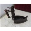 Image 7 : Antique Coal-Fueled Iron with Trivet and RCMP Goat Ball Cap