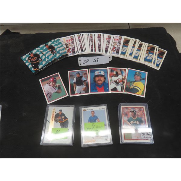 1984 Topps 40-Card Baseball Set Complete Pete Rose; 50 Upper Deck Parvel Bury; Hockey Cards