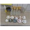 Image 1 : China Teacups (Burleigh, Colclough, Grafton, Others); Glass Bookends, Vases, Pitcher; Twelve Vintag