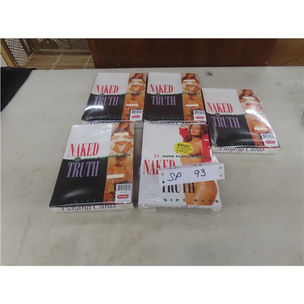 Five Factory-Sealed Naked Truth Nude Playing Card Decks