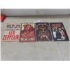 Image 1 : Four Modern Metal Signs: Led Zeppelin, Rolling Stones, AC/DC, and Metallica