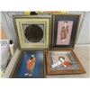 Image 1 : Four Framed Japanese Pictures, Largest 17 1/2" x 12"