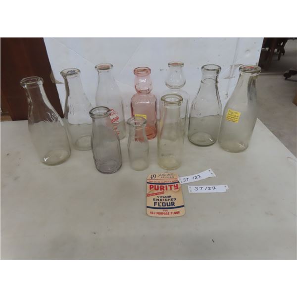 Ten Old Milk Bottles (St. Andrews, Crescent Cream Top, Etc.)