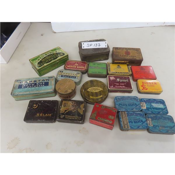 Twenty Vintage Tobacco Tins