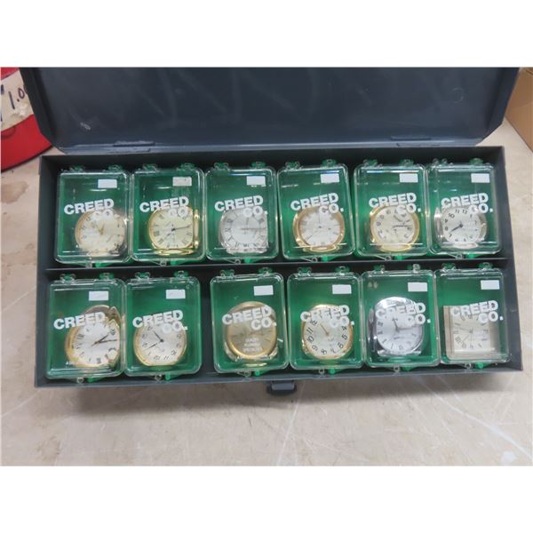 Metal Card Box with Twelve Clock/Watch Movements
