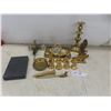 Image 1 : Brass Items: Candlestick, Tray, Eagle, Change Tray, Bells, and More