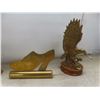 Image 2 : Brass Items: Candlestick, Tray, Eagle, Change Tray, Bells, and More