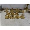 Image 9 : Brass Items: Candlestick, Tray, Eagle, Change Tray, Bells, and More