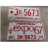 Image 2 : Two Quebec 1967 License Plates and Six Novelty Plates
