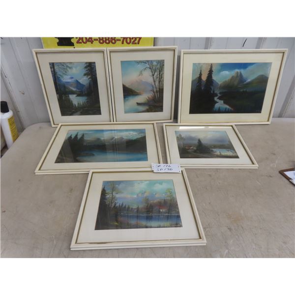 Six Framed Pictures, Largest 18 1/2" x 13"