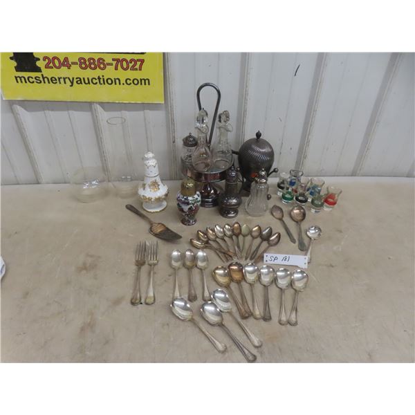 Silver-Plated Silverware; Egg Coddler; Shot Glasses; and More