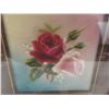 Image 3 : Vintage 18" x 12" Convex Picture Frame and Two 6" x 6" Flower Pictures