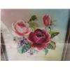 Image 4 : Vintage 18" x 12" Convex Picture Frame and Two 6" x 6" Flower Pictures