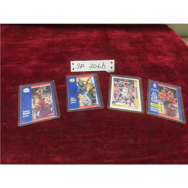 Four Signed 1990s Basketball Cards (Barkley, Mullen, Hardaway, Olajuwon)
