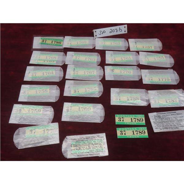 Twenty Sets of Montana USA 1971 Truck License Plate Stickers