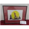 Image 1 : First Nations Northwest Coast Framed Print “Howling Wolf” by M.S.