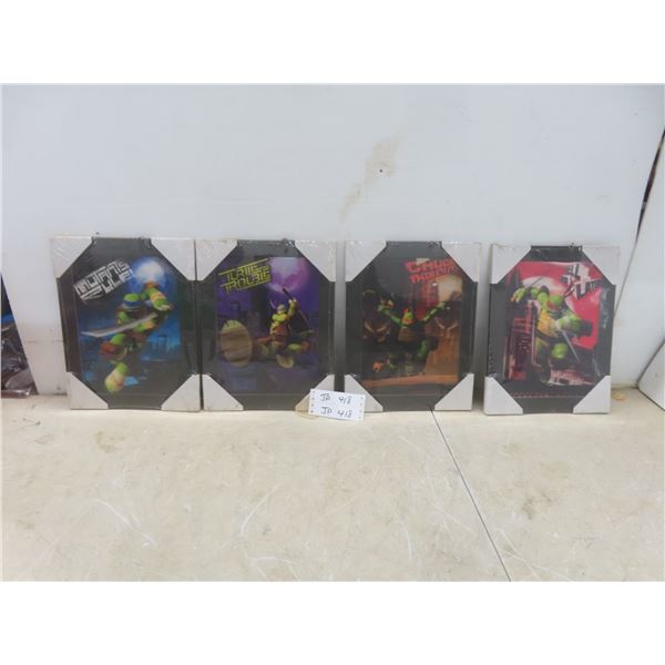 Four TMNT Pictures, 13" x 10", Factory Sealed