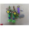 Image 7 : Over 25 TMNT Figures (Various Sizes), Pez Dispensers, Weapons, and Collector Cards
