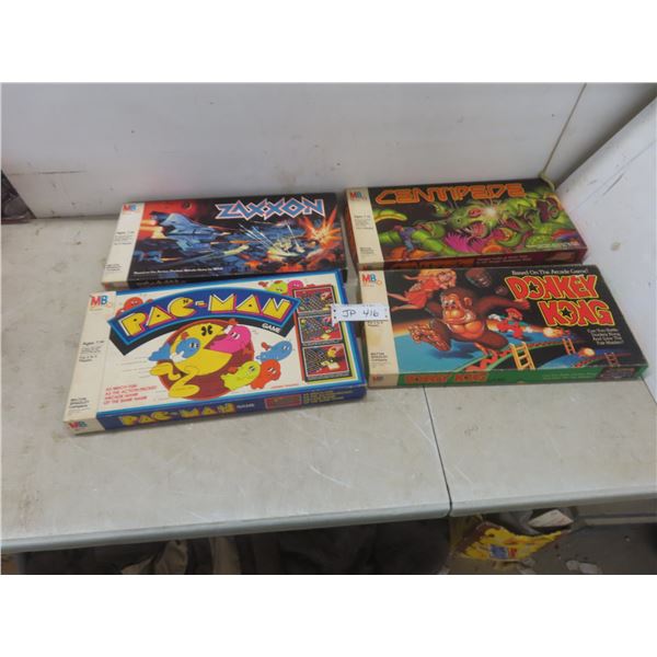 Four Vintage Board Games by SEGA (Pac-Man, Donkey Kong, Centipede, Zaxxon)