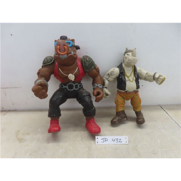 TMNT Warthog and Rhinoceros Figures, Tallest 14"