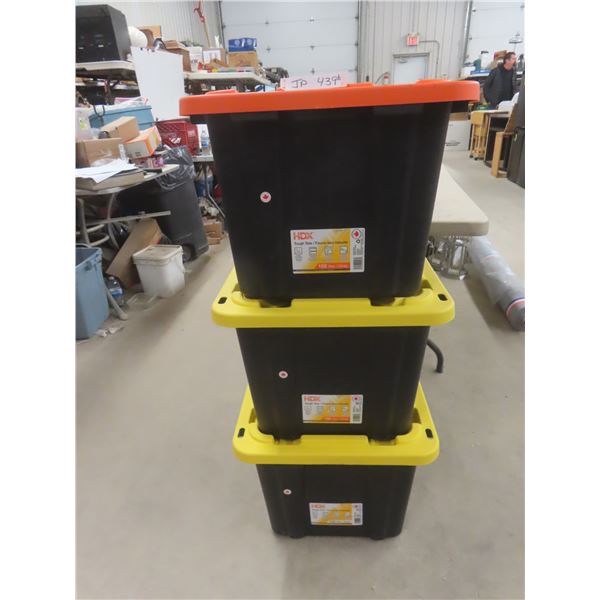 Three 102-Liter Storage Totes with Lids