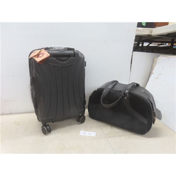 Rolling Suitcase and Animal Carrying Bag (Damage on Suitcase)