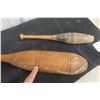 Image 3 : Two Antique Wood Circus Juggling Pins / Indian Clubs