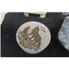 Image 6 : Vintage Soapstone Lot: Scratch-Carved Box (Signed), Two Soapstone Birds, Bison, Ashtray